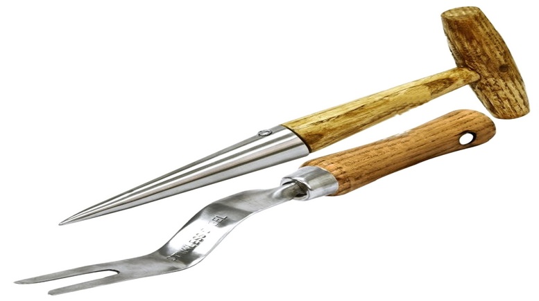 2pc Weeder & Dibber Ash Wood Handle